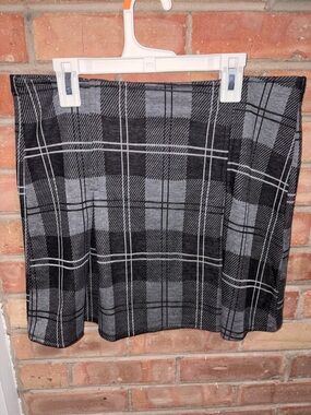 Wishlist Black and Gray Plaid Mini Skirt
